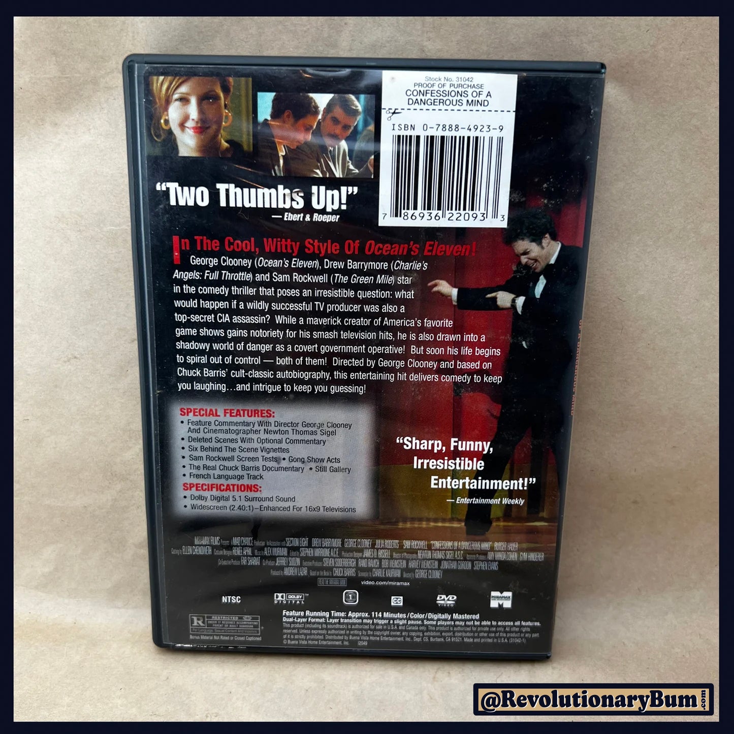 Confessions of a Dangerous Mind -DVD- Sam Rockwell