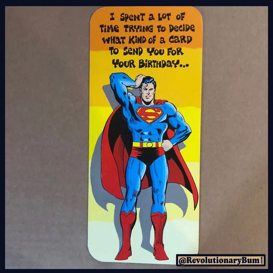 Superman Thinking -Vintage Birthday Greeting Card- 1978
